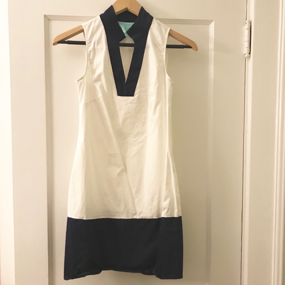 Sail to Sable Navy Blue and White Tunic Dress